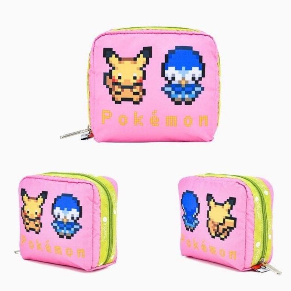 BNWT LeSportsac x Pokémon medium Square cosmetic pouch